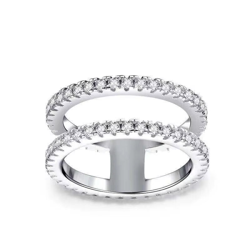Delicate Thin Microscope Finger Dainty Rings for Women Female Promise Engagement Women Ring 925 Silver Simulated Diamond Jewelry