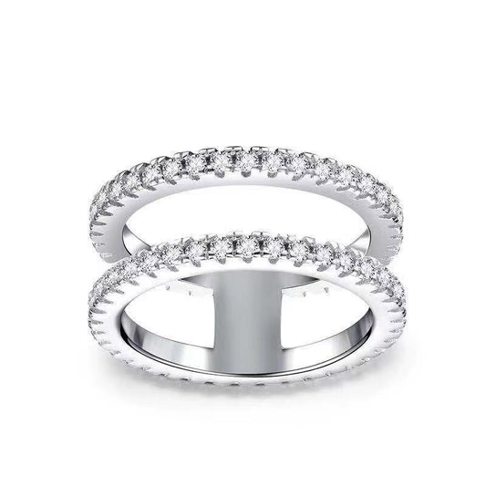 Delicate Thin Microscope Finger Dainty Rings for Women Female Promise Engagement Women Ring 925 Silver Simulated Diamond Jewelry