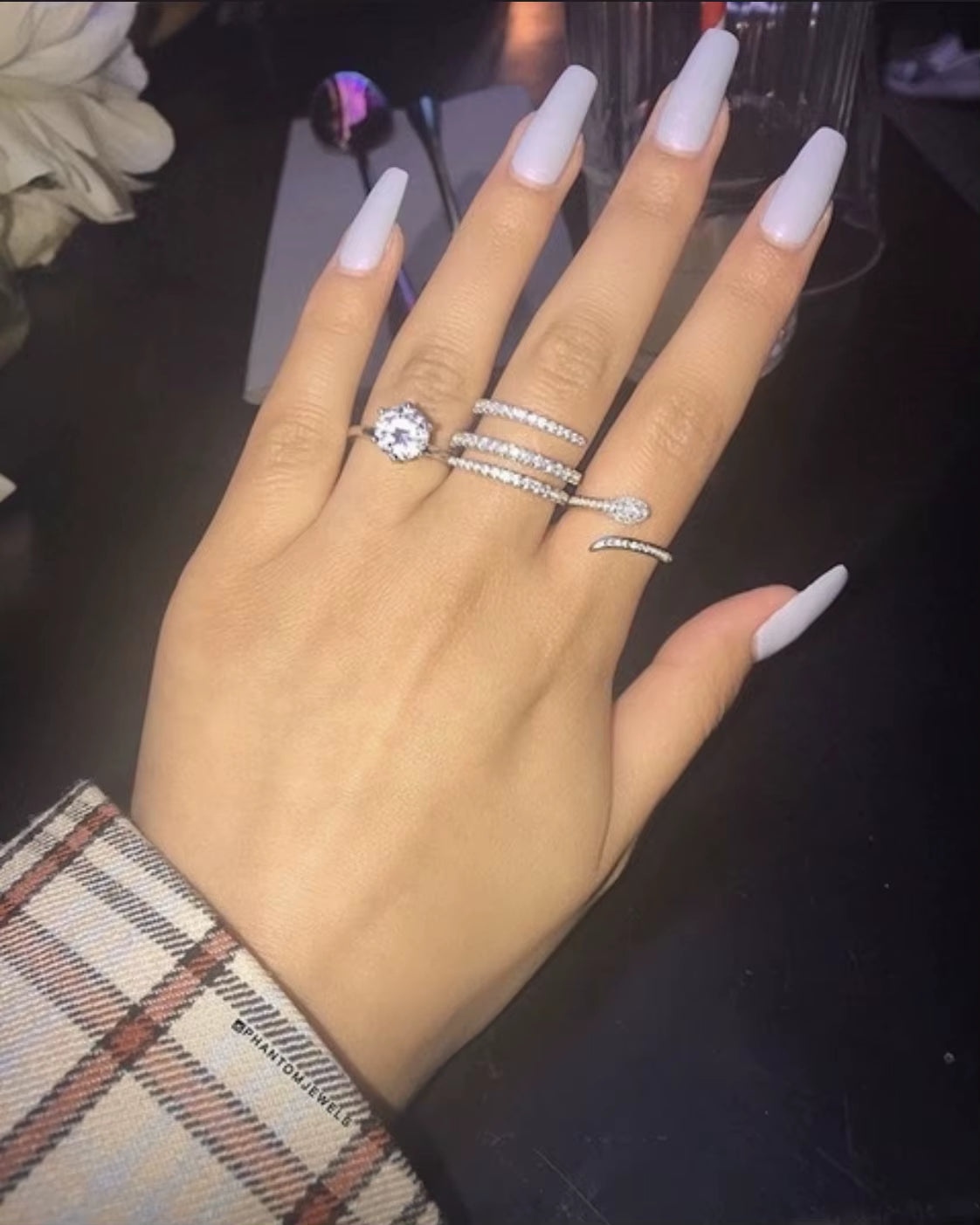 Delicate Thin Microscope Finger Dainty Rings for Women Female Promise Engagement Women Ring 925 Silver Simulated Diamond Jewelry