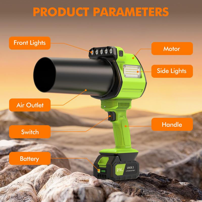 OGERY Strongest Leaf Blower Cordless with Lights, 21V Powerful Electric Leaf Blowers with 2 X 3.0Ah Batteries & Charger, 700CFM 140MPH 900G Wind Pressure Lightweight Handheld Blower for Lawn Care Yard Garden