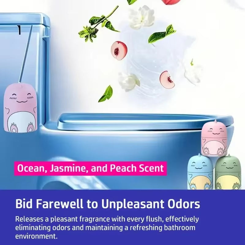 Dinosaur Toilet Cleaner Bottle, Ocean Scented Tank Cleaner Lasts up to 90 Days, Powerful Stain Removal, Long-Lasting Freshness