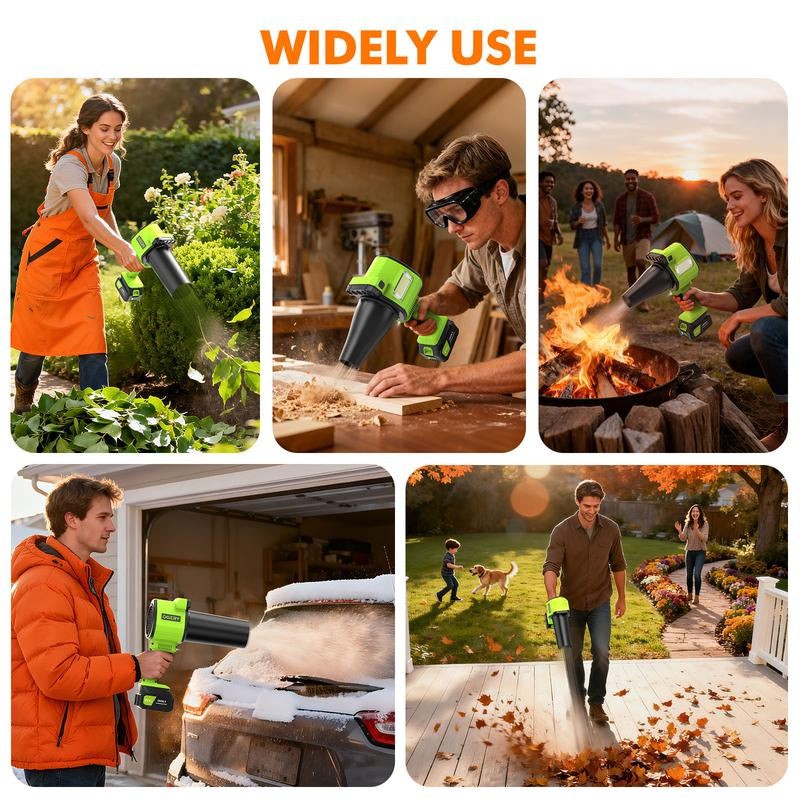 OGERY Strongest Leaf Blower Cordless with Lights, 21V Powerful Electric Leaf Blowers with 2 X 3.0Ah Batteries & Charger, 700CFM 140MPH 900G Wind Pressure Lightweight Handheld Blower for Lawn Care Yard Garden