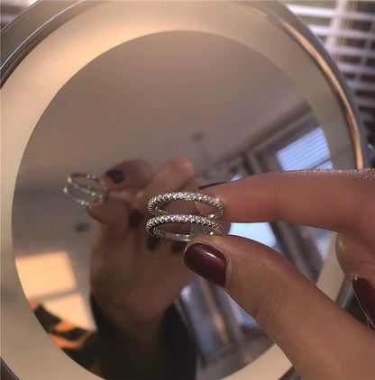 Delicate Thin Microscope Finger Dainty Rings for Women Female Promise Engagement Women Ring 925 Silver Simulated Diamond Jewelry