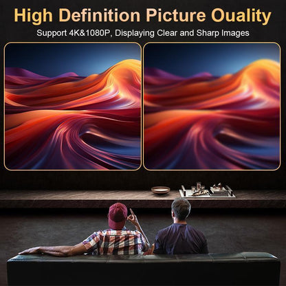 XBJ Mini Portable Projector with Wifi and BT5, 4K Support.Auto Keystone Adjustment, Pneumatic Mouse Remotecontrol for Outdoor/Bedroom Audio Watch