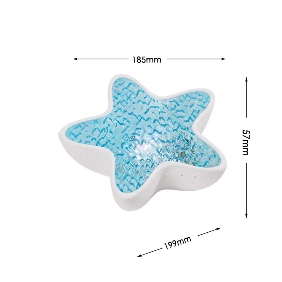 Starfish Projector Lamp Desk Room Decor Night Light Rechargeable Dreamy Ambient Light Kids Gift Festival Party Decor Nightlights